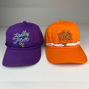2 x Findlay Force Dad Hat Purple & Orange Strap Back Hats